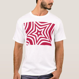Camiseta Belo Design de Estrela Adorável em Vermelho e Bran