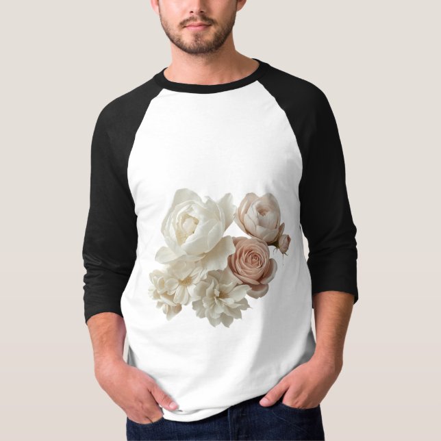Camiseta Belo design de flor de rosa  (Frente)