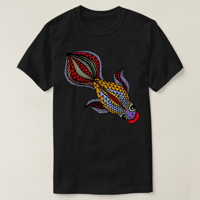 Camiseta belo design de peixe-dourado (Frente do Design)