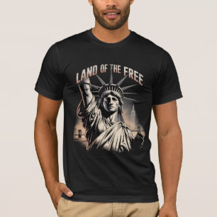 Camiseta Belo Design Patriótico Terra dos livres