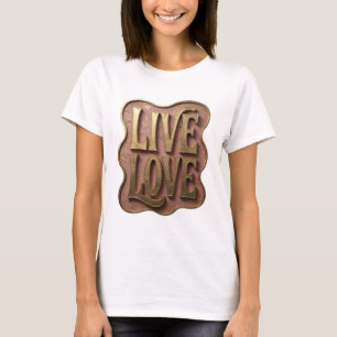 Camiseta Belo Design Personalizado Gold LIVE LOVE