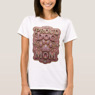 Camiseta Belo Design PROUD DOG MOM em Ouro