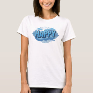 Camiseta Belo Designer Gráfico 2D FELIZ