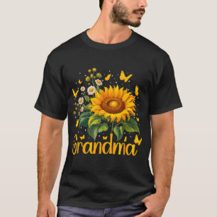Camiseta Belo Dia da Vovó Oferece Borboleta de Girassol Gra