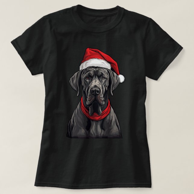 Camiseta Belo Dia de Natal Luzes de Natal Santa Hat xmass P (Frente do Design)