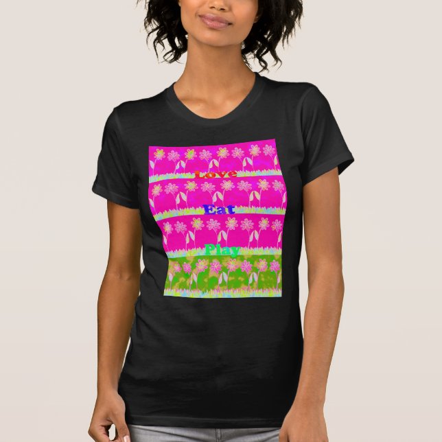 Camiseta Belo e colorido texto da Flora design (Frente)