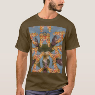 Camiseta Belo e engraçado padrão de girafa africana