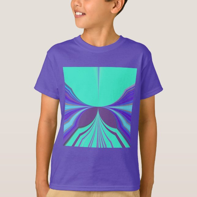 Camiseta Belo e espantoso Design de padrão ciano roxo (Frente)