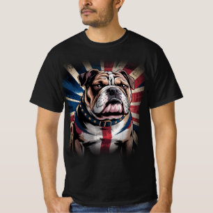 Camiseta Belo e poderoso Bulldog, bandeira do Reino Unido