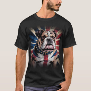 Camiseta Belo e poderoso Bulldog, bandeira do Reino Unido