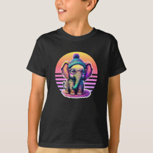 Camiseta Belo Elefante para Bebê com Óculos e Beanie