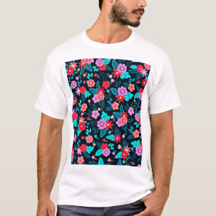 Camiseta Belo Esquema Ditsy Floral Padrão-56576
