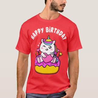 Camiseta Belo Feliz Aniversário Unicórnio Com Crianças De B