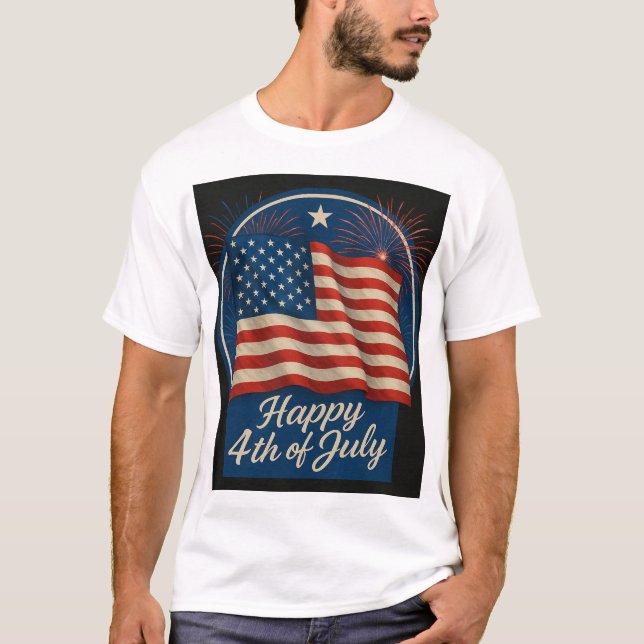Camiseta Belo gráfico do Dia da Independência (Frente)