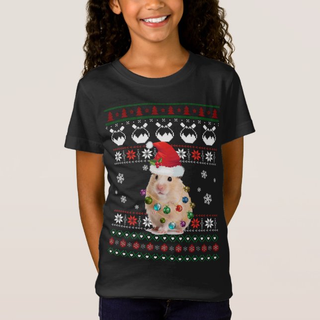 Camiseta Belo Hamster Feio Suor de Natal Pajama G (Frente)