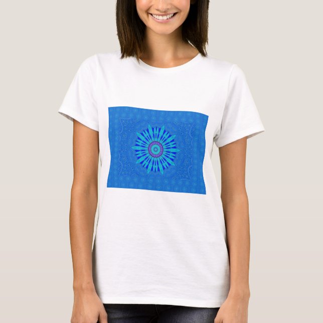 Camiseta Belo Impressão de Arte Real Mandala (Frente)