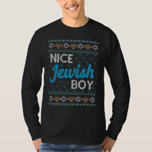 Camiseta Belo Jewly Boy Ugly Hanukkah Sweater Chanukah Jew