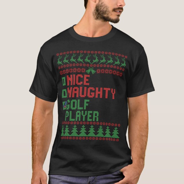 Camiseta Belo Jogador De Golfe Engraçado, Festa De Natal (Frente)