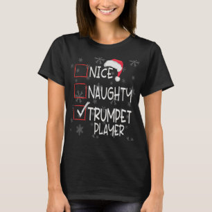 Camiseta Belo Jogador de Trompete Lista de Papais noeis de