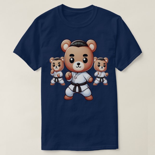 Camiseta Belo Karate Master Bear Kawaii TSirt (Frente do Design)