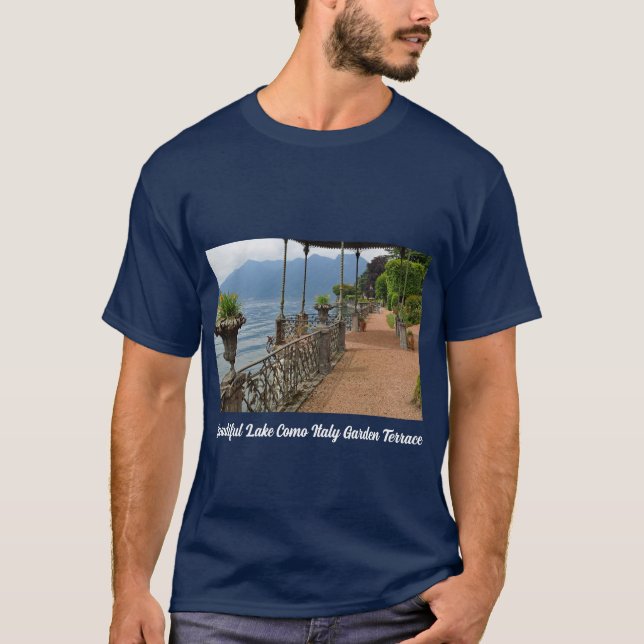 Camiseta Belo Lago Como Itália Garden Terrace (Frente)