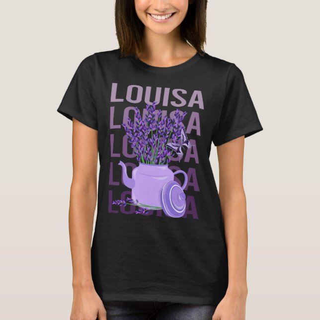 Camiseta Belo Lavanda - Nome Louisa (Frente)