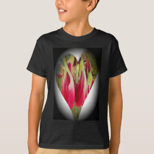 Camiseta Belo legal Design Floral de Coração Fresco
