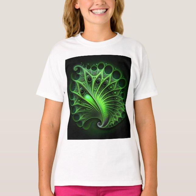 Camiseta Belo Mandelbrot Verde (Frente)