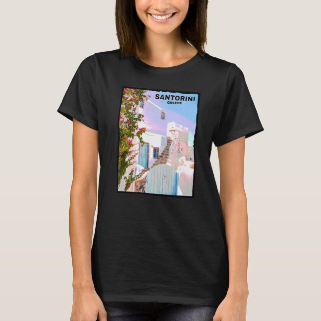 Camiseta Belo Mar Egeu Ilha Grega Antiga Santorin (Frente)