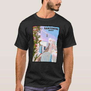 Camiseta Belo Mar Egeu Ilha Grega Antiga Santorin