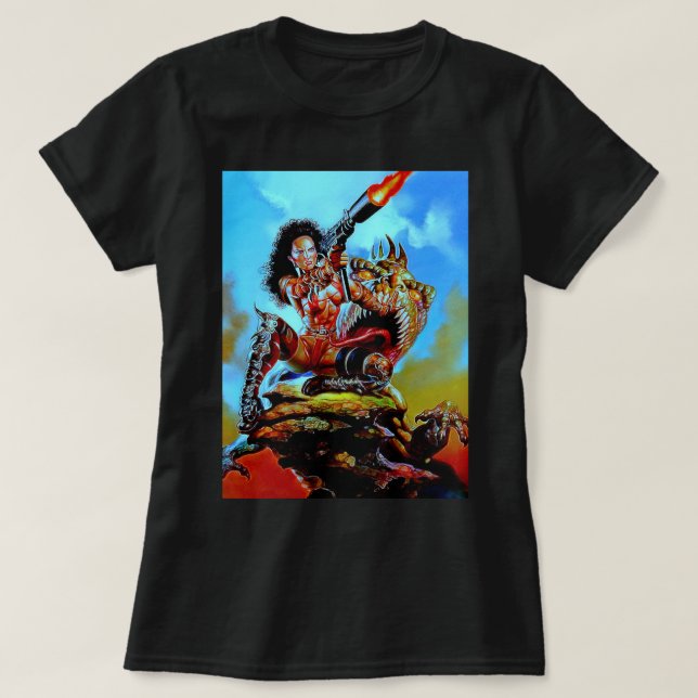 Camiseta Belo Modelo Julie Strain Neon Pin Up Mulheres Ba (Frente do Design)