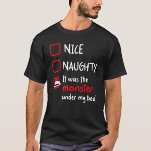 Camiseta Belo Monstro Malvado Sob Minha Lista De Natal Na C