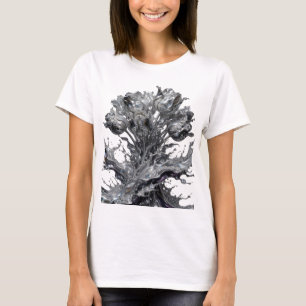 Camiseta Belo Motivo Artístico de FLORES de Prata