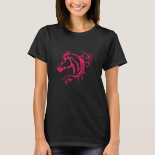 Camiseta Belo motivo de cabeça de cavalo menina amorosa mon
