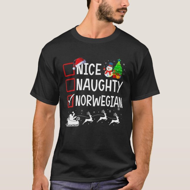 Camiseta Belo Natal Norueguês Pajama Engraçado mães X (Frente)
