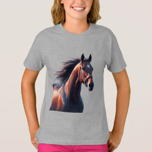 Camiseta Belo nome personalizado de Cavalo Marrom