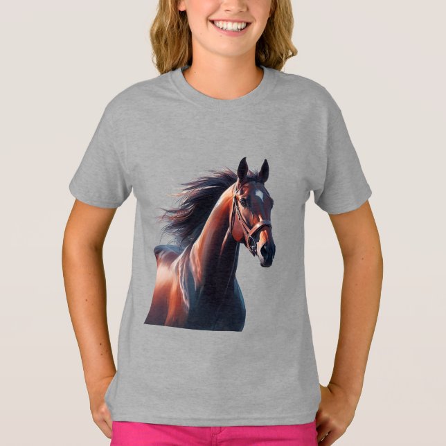 Camiseta Belo nome personalizado de Cavalo Marrom (Frente)