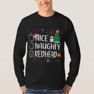 Camiseta Belo Ou Malvado Cabeça Vermelha Engraçado Natal Pa