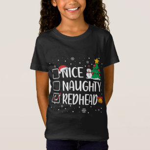 Camiseta Belo Ou Malvado Cabeça Vermelha Engraçado Natal Pa
