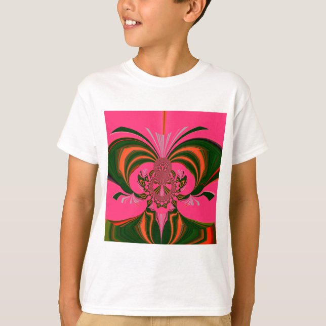 Camiseta Belo Ouro Vermelho Rosa Quente Africano Verde (Frente)