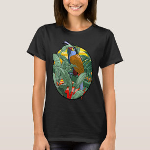 Camiseta Belo pássaro colorido dos trópicos para pássaros