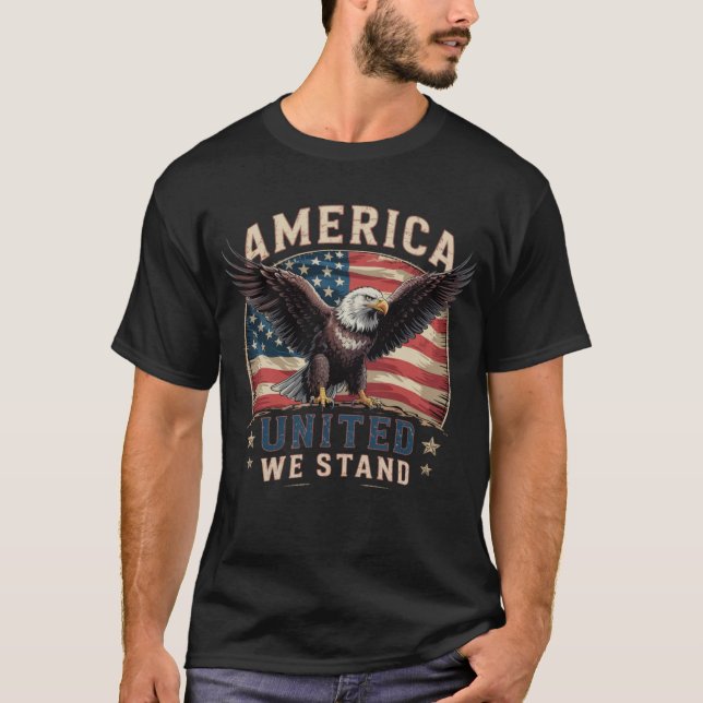 Camiseta Belo Patriótico Unidos Nós Somos Russos EUA (Frente)