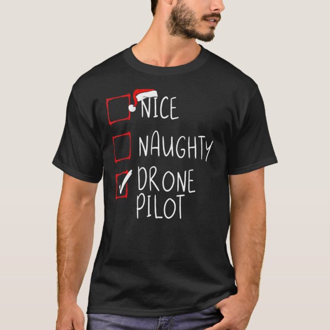 Camiseta Belo Piloto de Drone Papais noeis de Natal Clau (Frente)