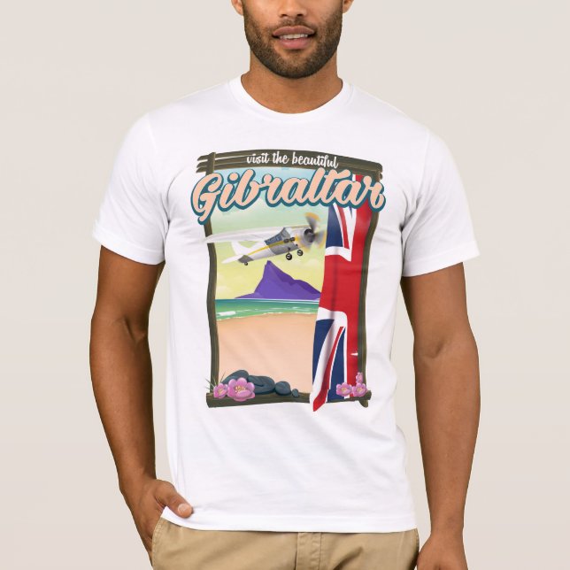 Camiseta Belo Poster de viagens de Gibraltar (Frente)
