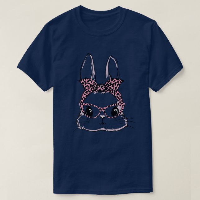 Camiseta Belo Rosto Colar Óculos Leopardo Banda de Cabeça F (Frente do Design)