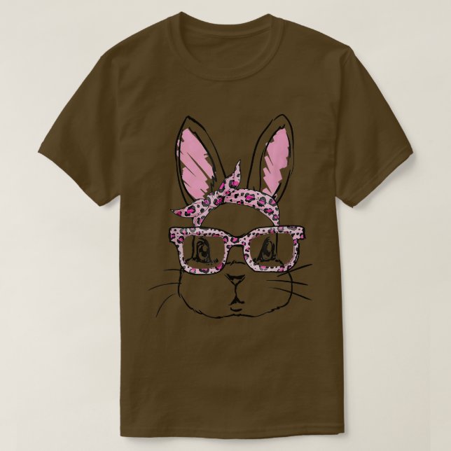 Camiseta Belo Rosto Colar Óculos Leopardo Banda de Cabeça F (Frente do Design)