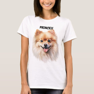 CAMISETA BELO ROSTO DE CÃO VERMELHO POMERANIANO