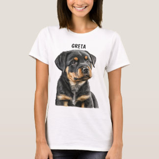 CAMISETA BELO ROTTWEILER DOG FACE NEGRO E TAN ROTTWEILER