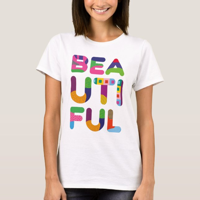 Camiseta Belo texto colorido positivo (Frente)