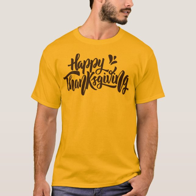 Camiseta Belo texto tipografia para Ação de Graças (Frente)